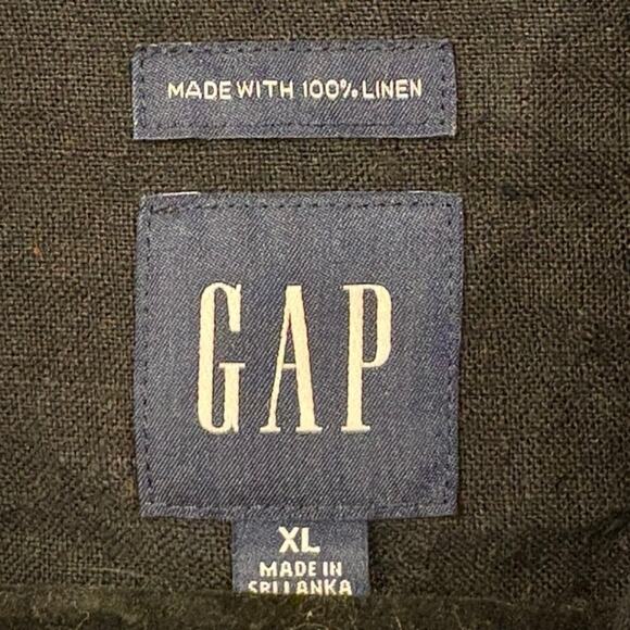 Gap Mens Long Sleeve Button Up Linen Shirt Size XL Black RECENT Spring 2024 - Picture 4 of 9